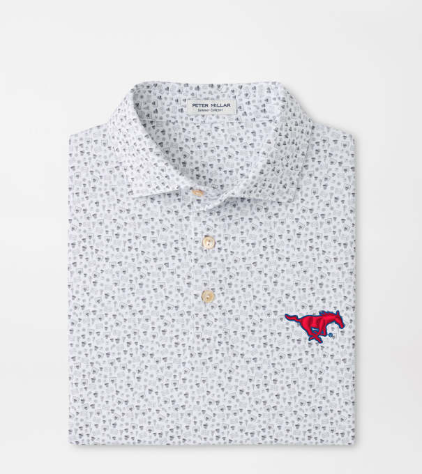 SMU Buzzer Beater Performance Jersey Polo in White
