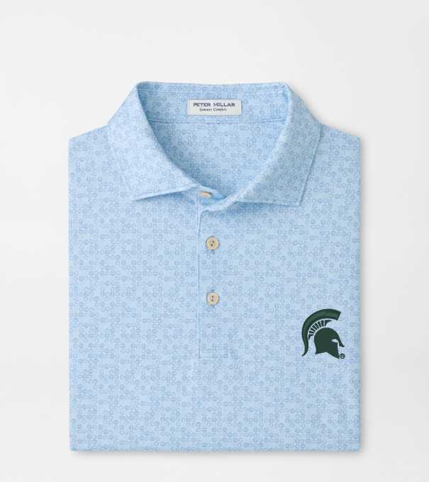 Michigan State Spartans Bases Loaded Performance Jersey Polo in PALE BLUE