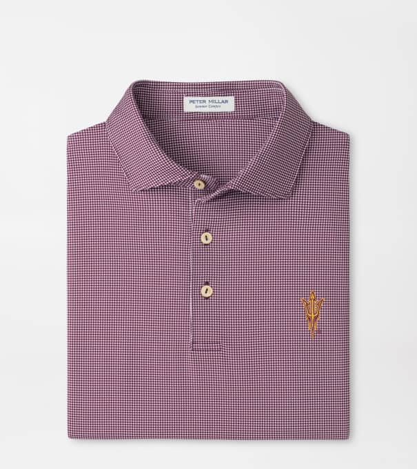 Arizona State Border Performance Jersey Polo in Maroon3