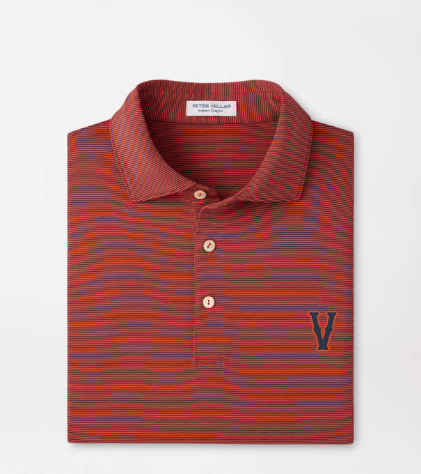 Virginia Vault Jubilee Performance Jersey Polo in ORANGE6/NAVY