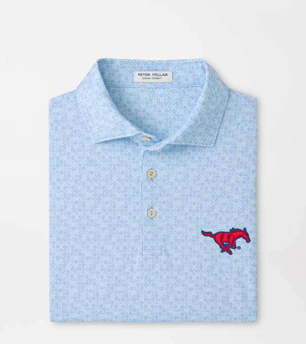 SMU Bases Loaded Performance Jersey Polo in PALE BLUE