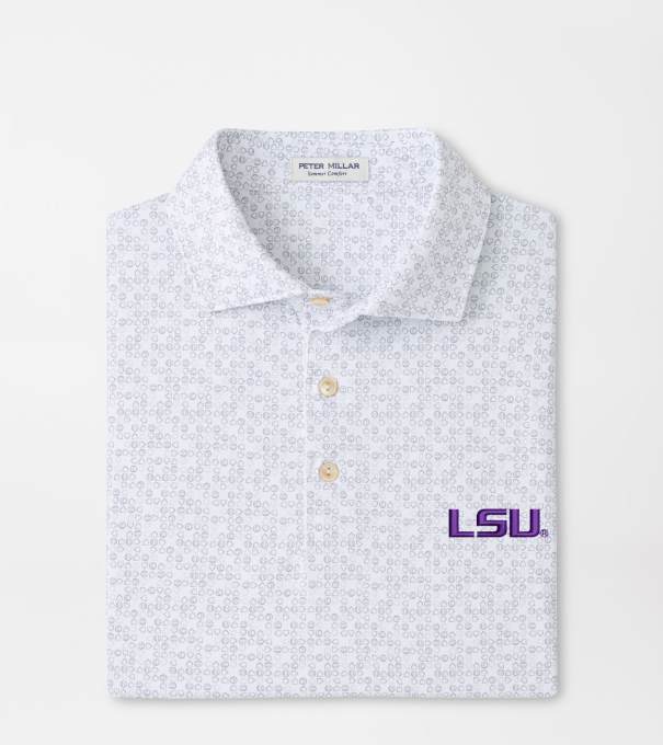 LSU Bases Loaded Performance Jersey Polo in White