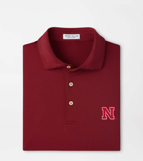 Nebraska Jubilee Performance Jersey Polo in Black / Red3