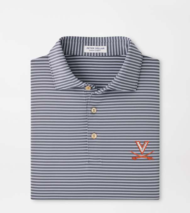 Virginia Tiebreaker Performance Jersey Stripe Polo in Iron