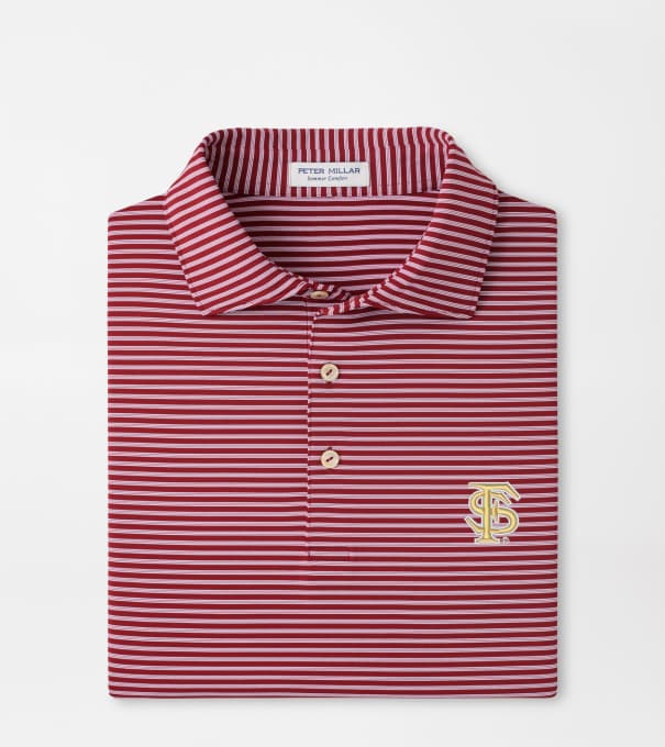 Florida State Tiebreaker Performance Jersey Stripe Polo in Maroon2