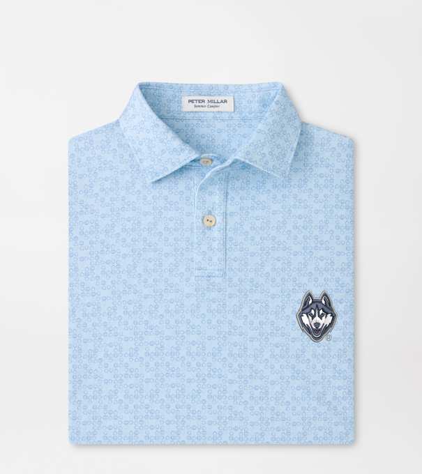 UConn Bases Loaded Youth Performance Jersey Polo in PALE BLUE