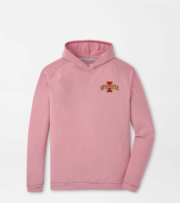 Iowa State Pine Sugar Stripe Performance Hoodie in Crimson1