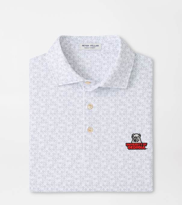 Georgia Vault Bases Loaded Performance Jersey Polo in White