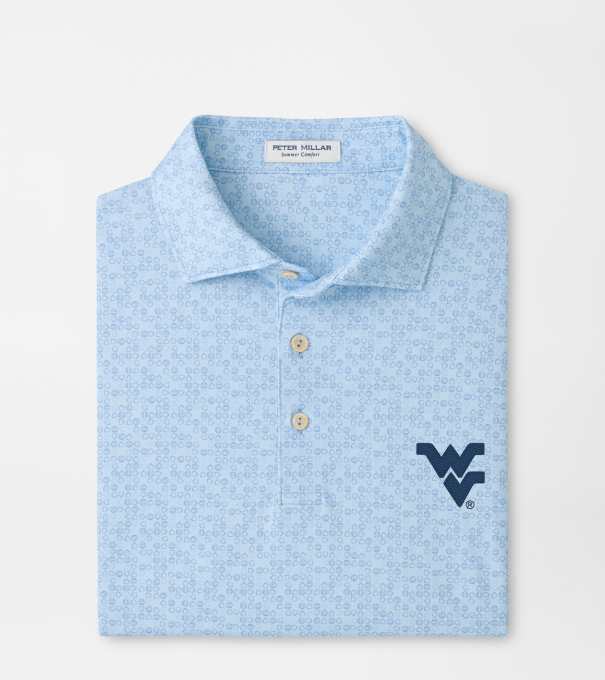 West Virginia Bases Loaded Performance Jersey Polo in PALE BLUE