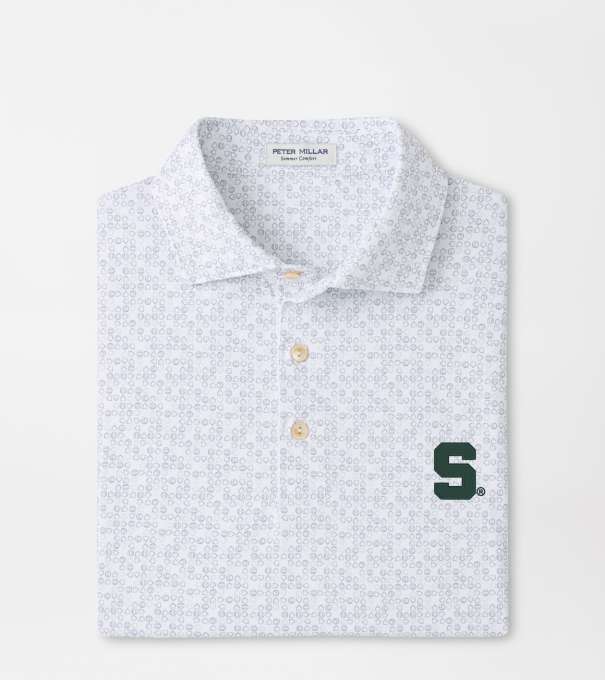 Michigan State Bases Loaded Performance Jersey Polo in White