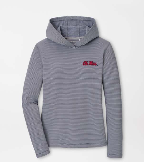 Ole Miss Women's Pine Sugar Stripe Performance Hoodie in Navy
