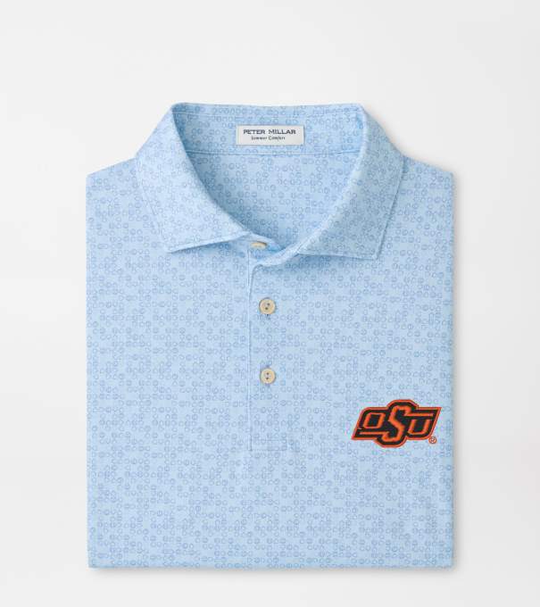 Oklahoma State Bases Loaded Performance Jersey Polo in PALE BLUE