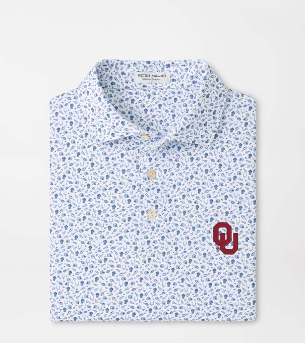 Oklahoma Kick Off Performance Jersey Polo in Blue Frost