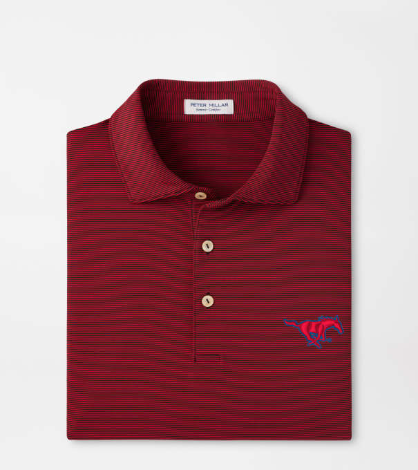 SMU Jubilee Performance Jersey Polo in Black / Red3