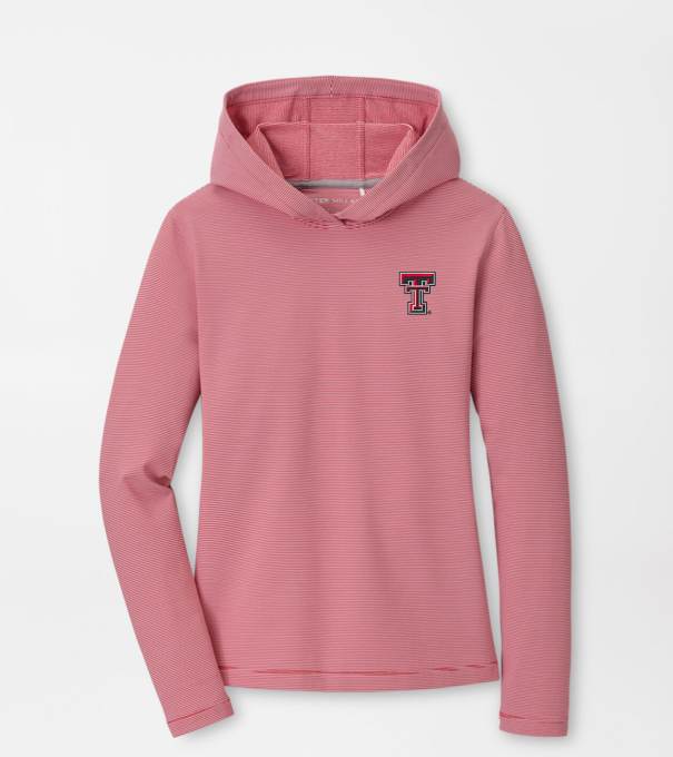 Texas Tech Women's Pine Sugar Stripe Performance Hoodie in Red3