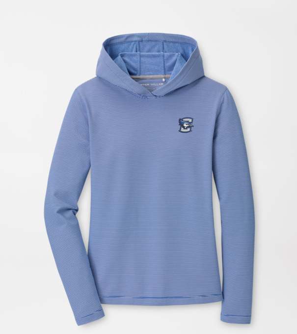 Creighton Women's Pine Sugar Stripe Performance Hoodie in Blue3