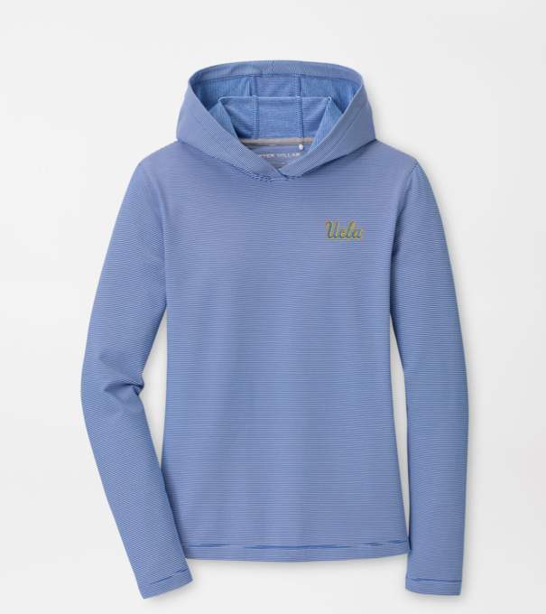 UCLA Women's Pine Sugar Stripe Performance Hoodie in Blue3