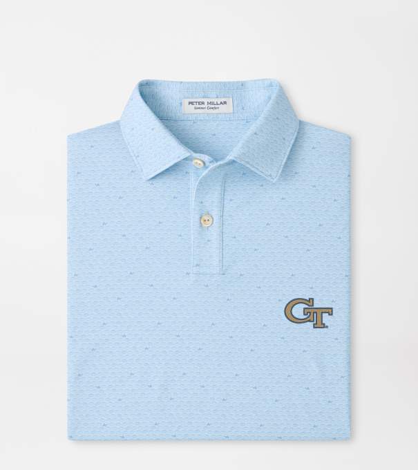 Georgia Tech On The Ball Youth Performance Jersey Polo in PALE BLUE