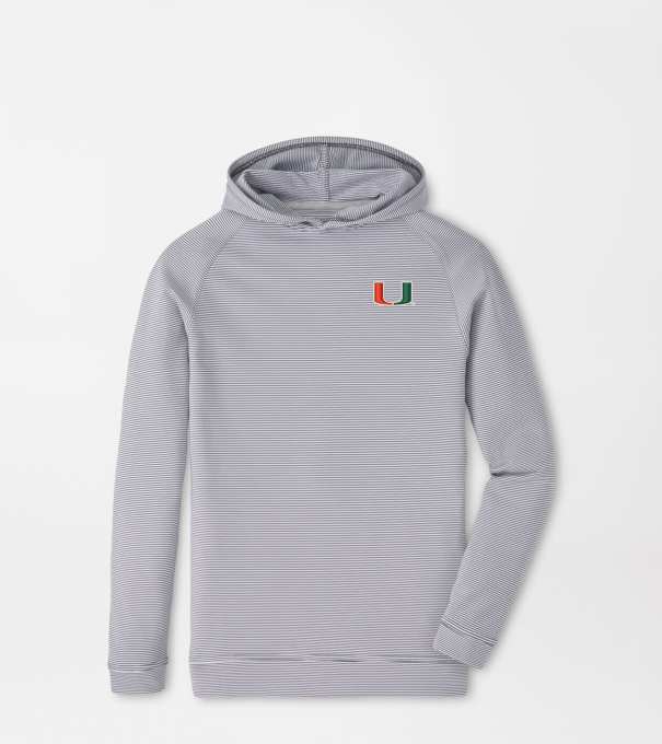 Miami Pine Youth Sugar Stripe Performance Hoodie in Iron