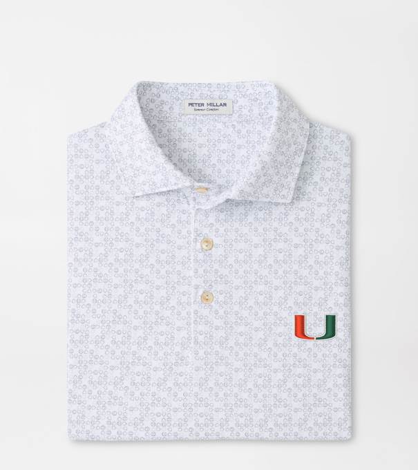 Miami Bases Loaded Performance Jersey Polo in White
