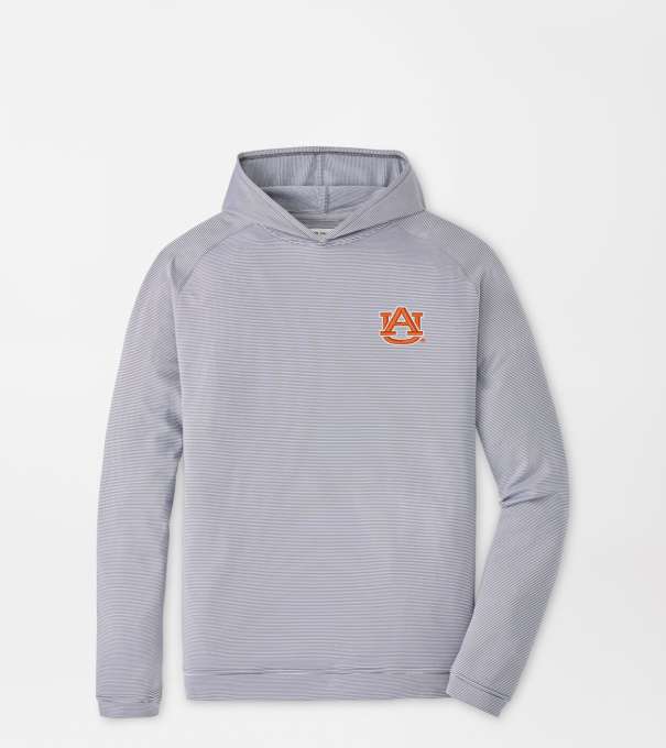 Auburn Pine Sugar Stripe Performance Hoodie in Iron