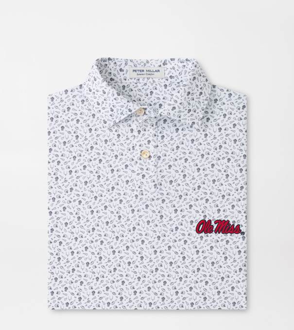 Ole Miss Kick Off Youth Performance Jersey Polo in Gale Grey