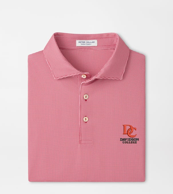 Davidson Border Performance Jersey Polo in Red3