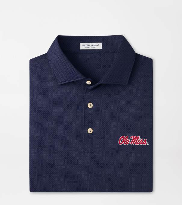 Ole Miss Hugo Performance Jersey Polo in Navy