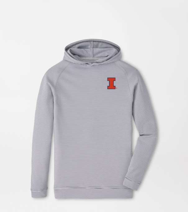 Illinois Pine Youth Sugar Stripe Performance Hoodie in Iron