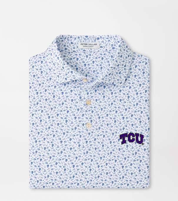 TCU Kick Off Performance Jersey Polo in Blue Frost