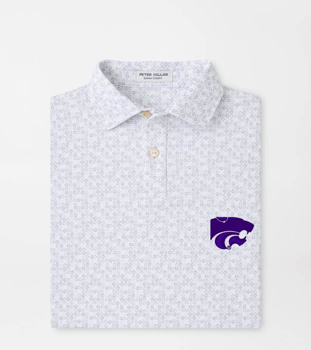 Kansas State Bases Loaded Youth Performance Jersey Polo in White
