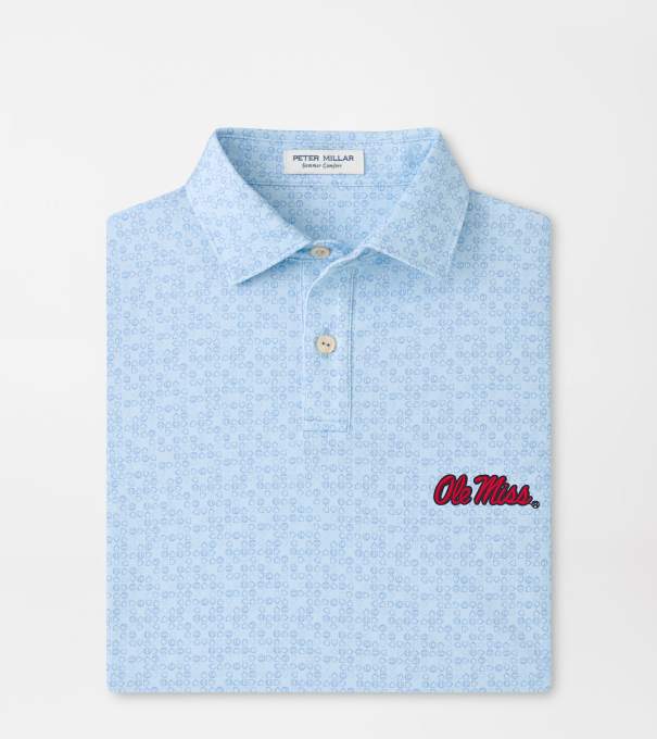 Ole Miss Bases Loaded Youth Performance Jersey Polo in PALE BLUE