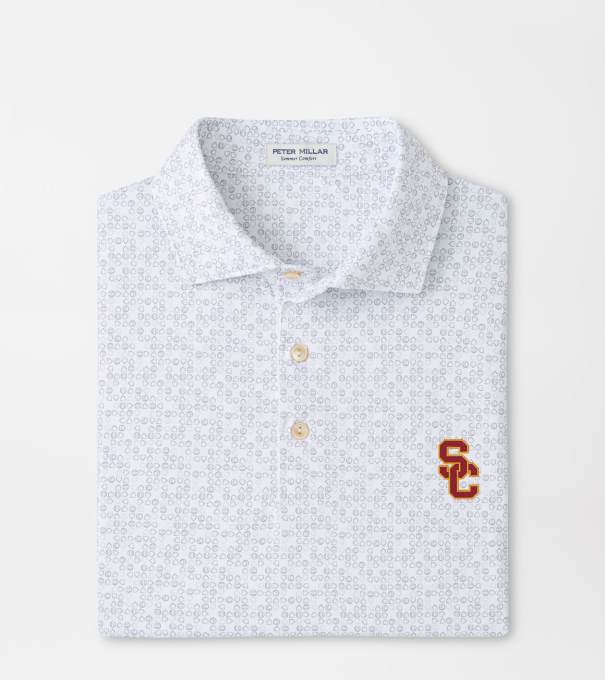 USC Bases Loaded Performance Jersey Polo in White