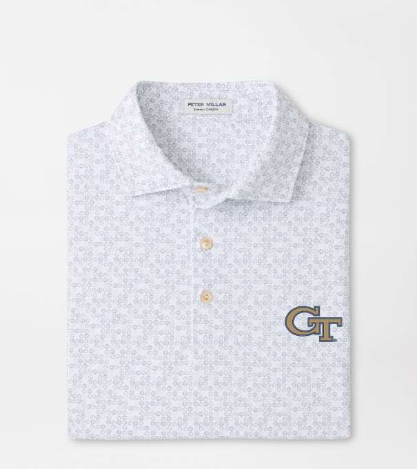 Georgia Tech Bases Loaded Performance Jersey Polo in White
