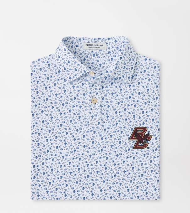 Boston College Kick Off Youth Performance Jersey Polo in Blue Frost