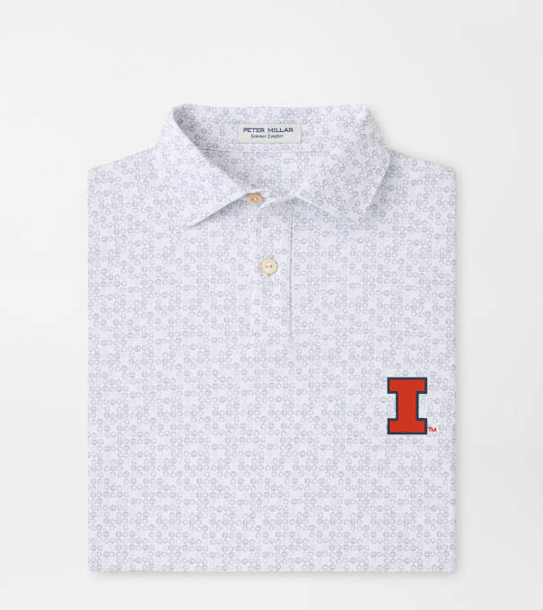 Illinois Bases Loaded Youth Performance Jersey Polo in White