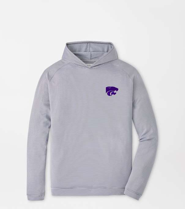 Kansas State Pine Sugar Stripe Performance Hoodie in Iron
