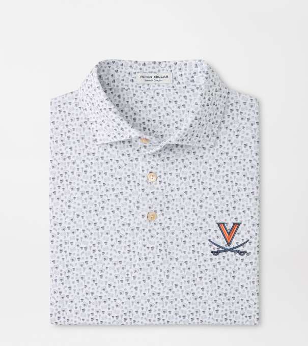 Virginia Buzzer Beater Performance Jersey Polo in White