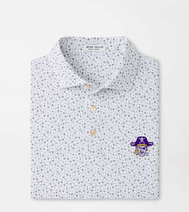 East Carolina University Vault Buzzer Beater Performance Jersey Polo in White