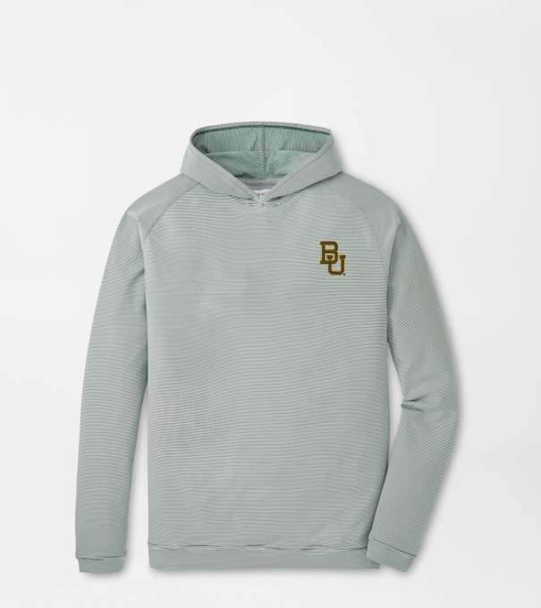 Baylor Pine Sugar Stripe Performance Hoodie in Green1