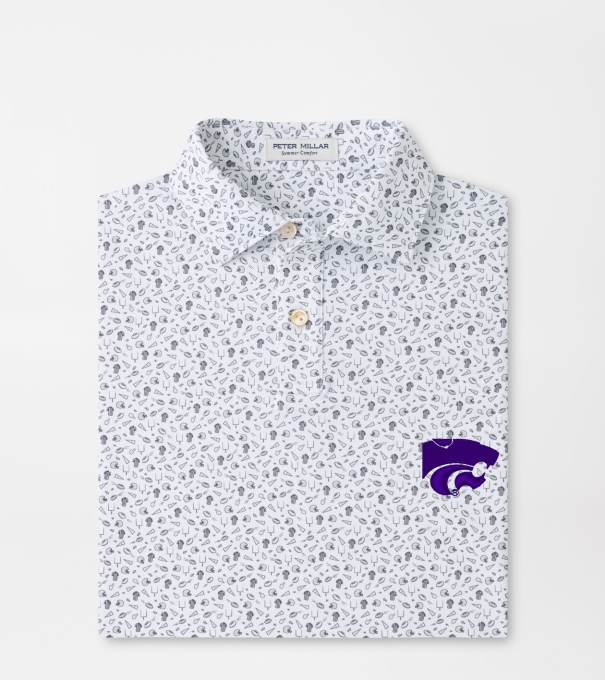 Kansas State Kick Off Youth Performance Jersey Polo in Gale Grey