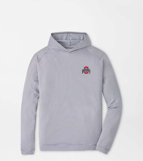 The Ohio State Pine Sugar Stripe Performance Hoodie in Iron