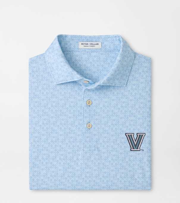 Villanova Bases Loaded Performance Jersey Polo in PALE BLUE