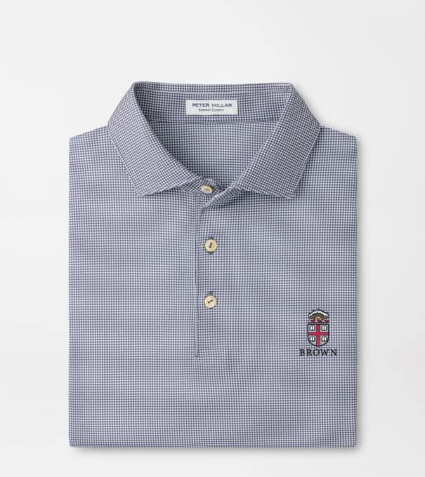 Brown University Border Performance Jersey Polo in Iron