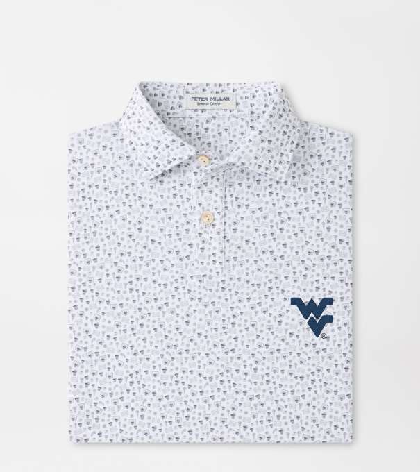 West Virginia Buzzer Beater Youth Performance Jersey Polo in White