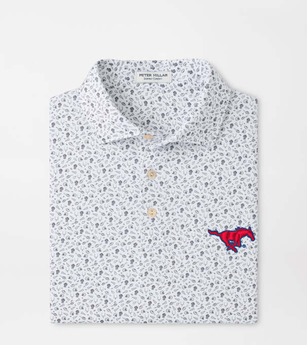 SMU Kick Off Performance Jersey Polo in Gale Grey