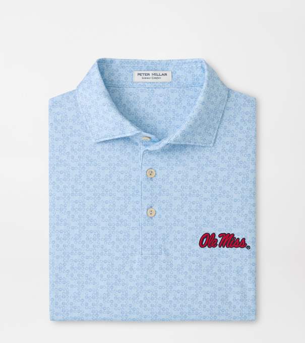 Ole Miss Bases Loaded Performance Jersey Polo in PALE BLUE