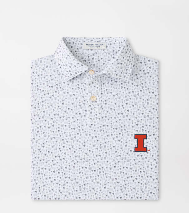 Illinois Buzzer Beater Youth Performance Jersey Polo in White
