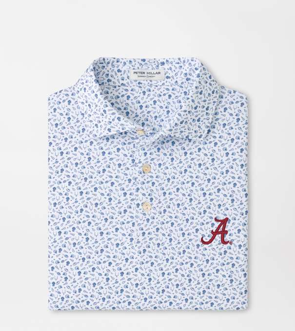 Alabama Kick Off Performance Jersey Polo in Blue Frost