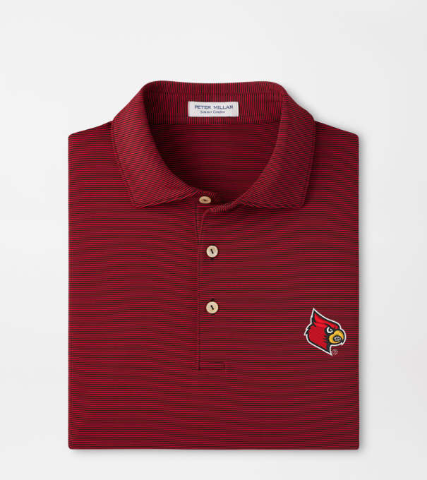 Louisville Jubilee Performance Jersey Polo in Black / Red3